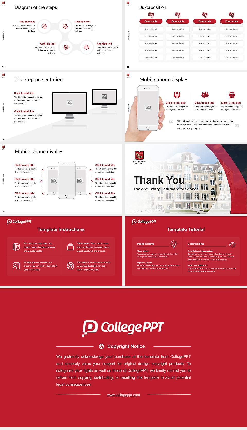 Lake Forest College Competition/Entrepreneurship Contest PPT Template16:9 ratio PPT effect preview image9