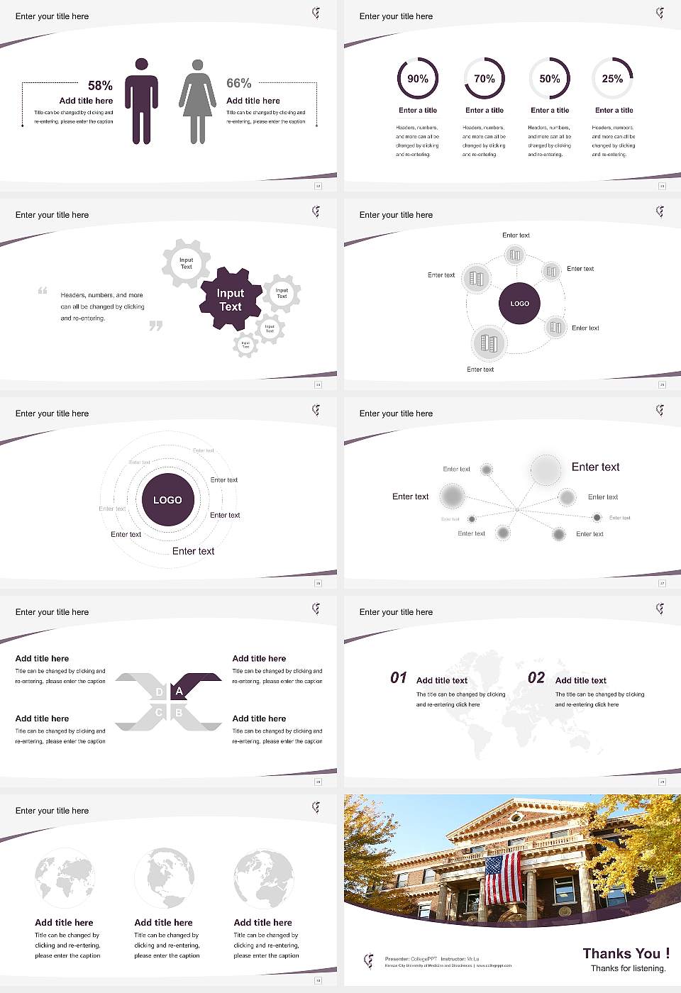 Kansas City University of Medicine and Biosciences Course/Courseware Creation PPT Template16:9 ratio PPT effect preview image4