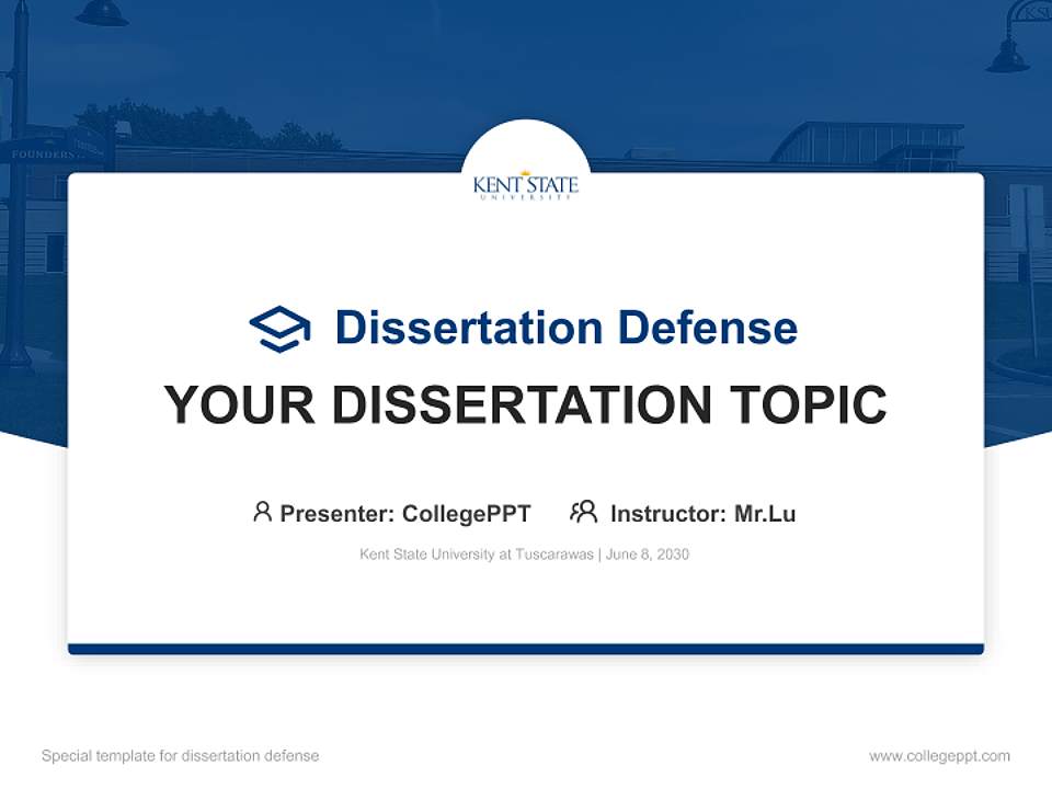 Kent State University at Tuscarawas Graduation Thesis Defense PPT Template4:3 ratio PPT effect preview image7