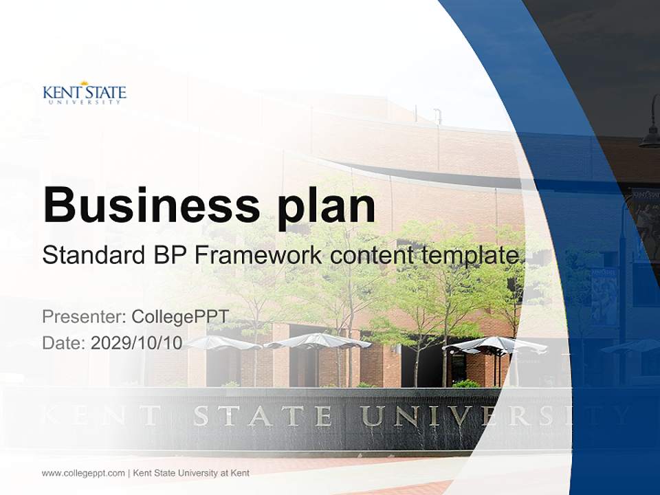 Kent State University at Kent Competition/Entrepreneurship Contest PPT Template4:3 ratio PPT effect preview image9
