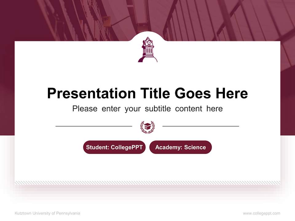 Kutztown University of Pennsylvania National Scholarship Defense PPT Template4:3 ratio PPT effect preview image4