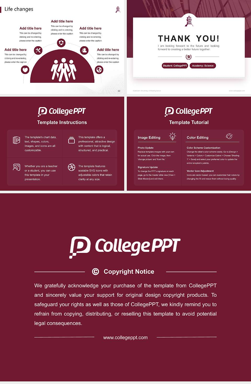 Kutztown University of Pennsylvania National Scholarship Defense PPT Template4:3 ratio PPT effect preview image4