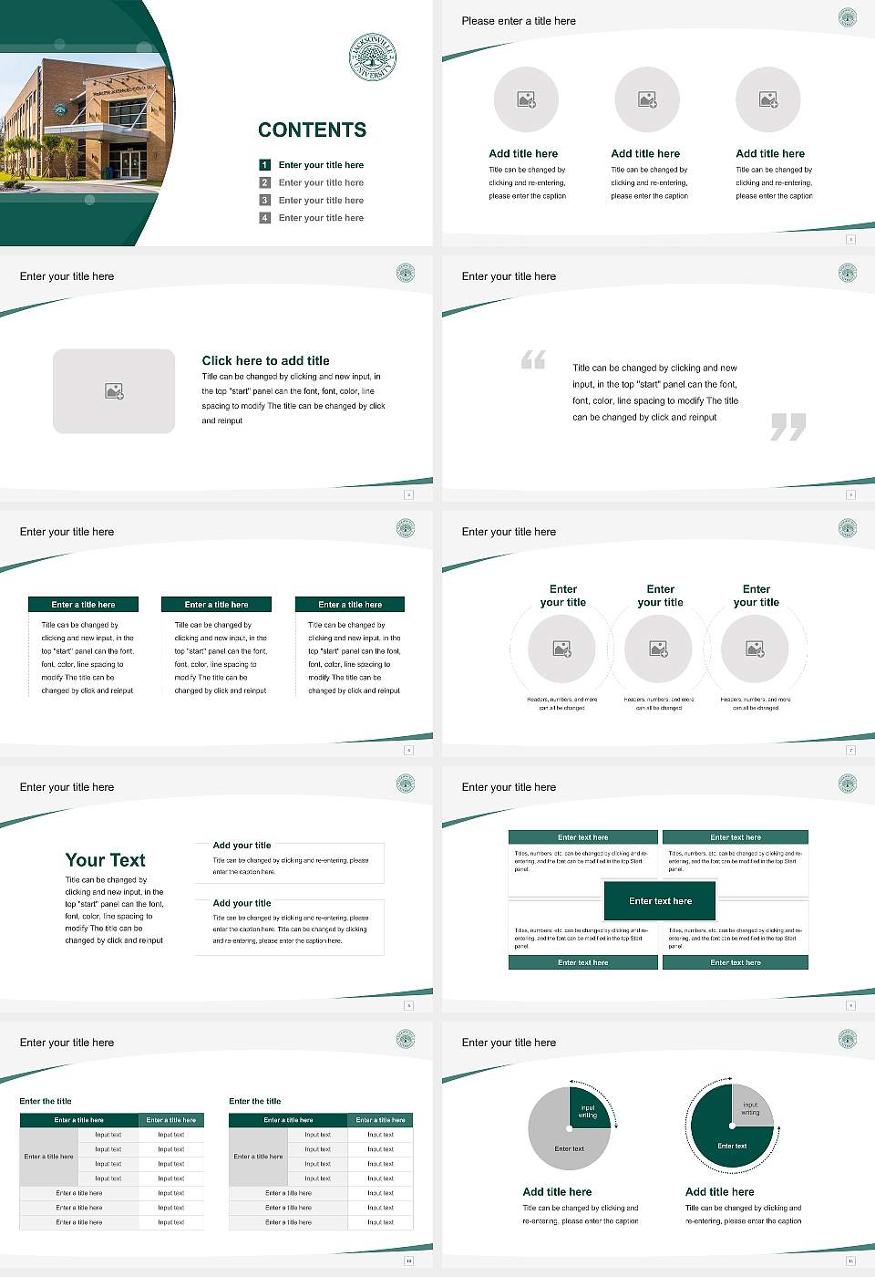Jacksonville University Course/Courseware Creation PPT Template16:9 ratio PPT effect preview image2