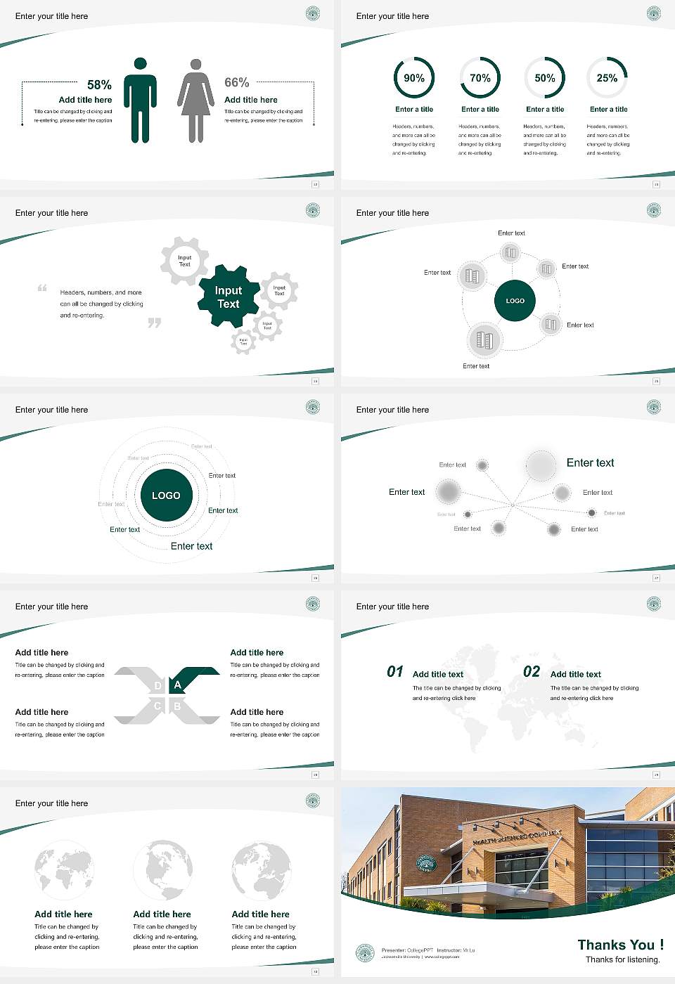 Jacksonville University Course/Courseware Creation PPT Template16:9 ratio PPT effect preview image4