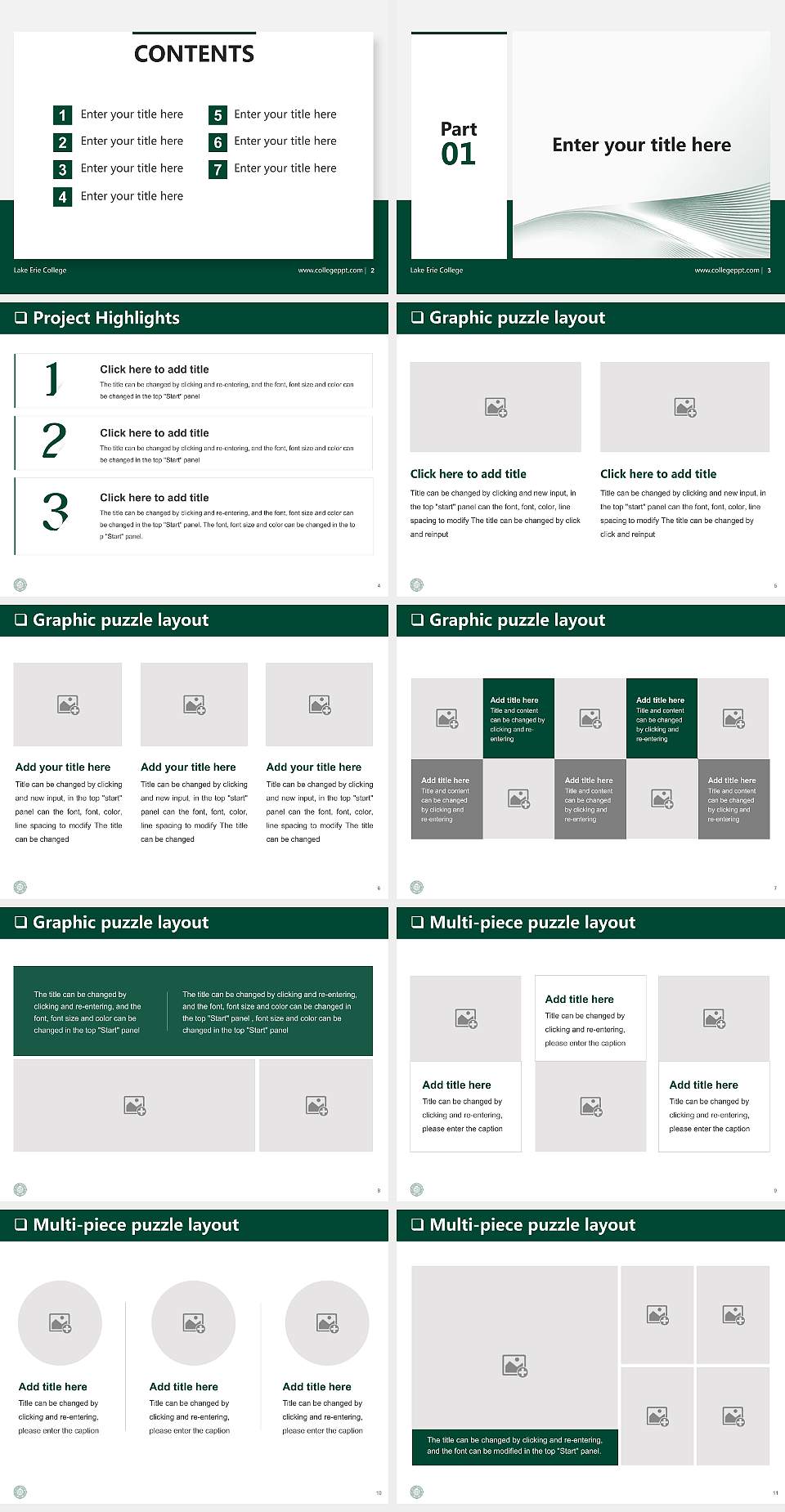 Lake Erie College General Purpose PPT Template4:3 ratio PPT effect preview image2