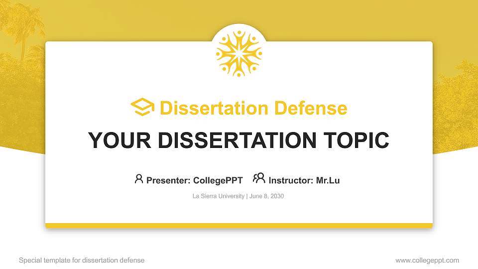 La Sierra University Graduation Thesis Defense PPT Template16:9 ratio PPT effect preview image