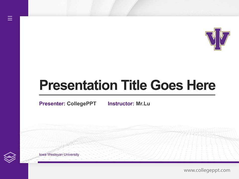 Iowa Wesleyan University Thesis Proposal/Graduation Defense PPT Template4:3 ratio PPT effect preview image5