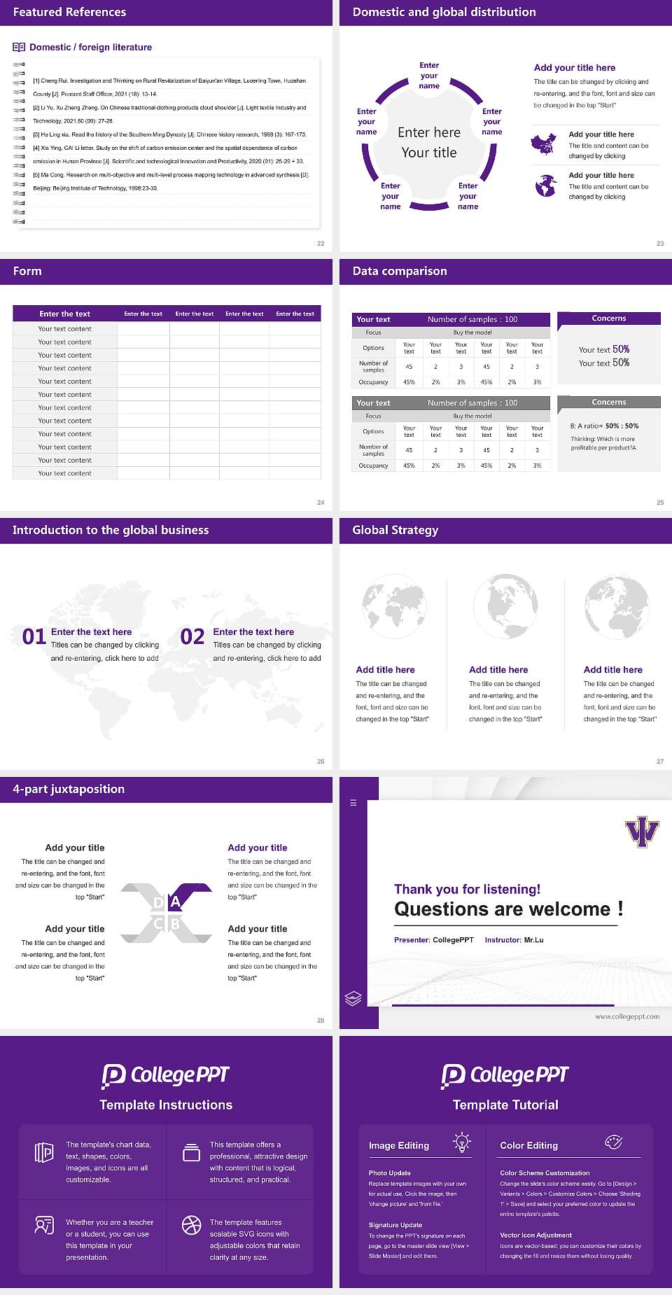 Iowa Wesleyan University Thesis Proposal/Graduation Defense PPT Template4:3 ratio PPT effect preview image4