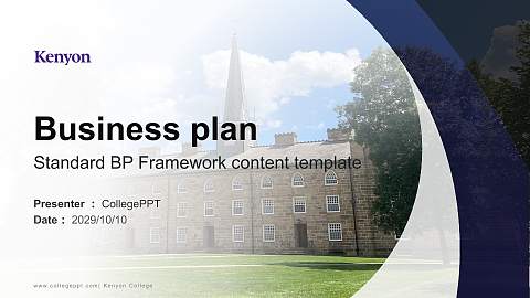 Kenyon College Competition/Entrepreneurship Contest PPT Template