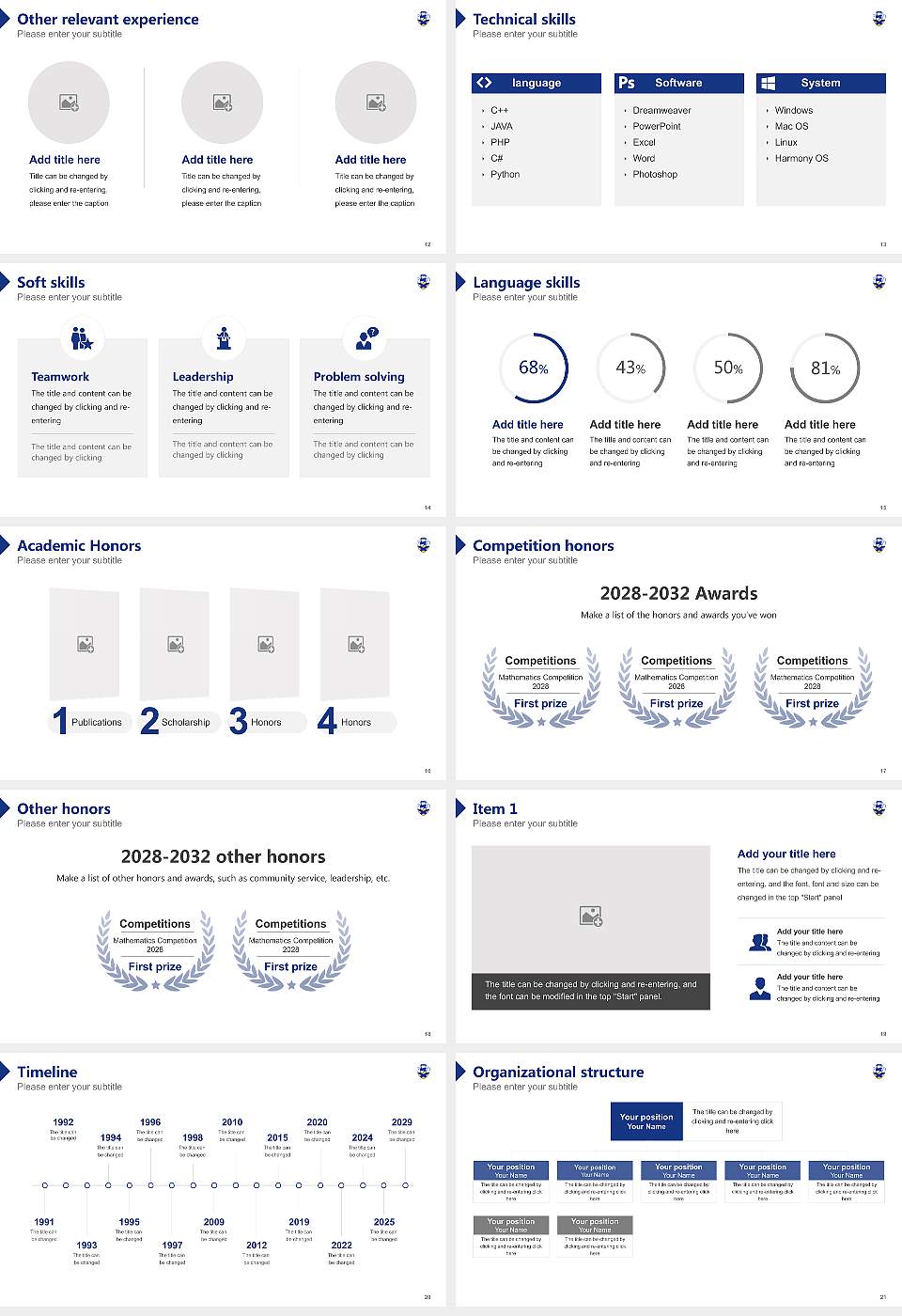 Johnson & Wales University-Providence Resume PPT Template16:9 ratio PPT effect preview image3