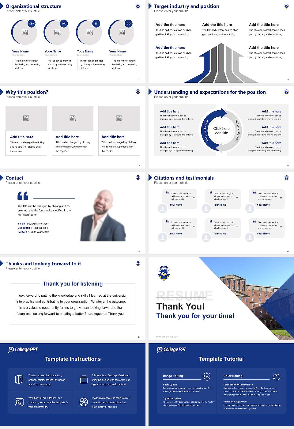 Johnson & Wales University-Providence Resume PPT Template16:9 ratio PPT effect preview image4