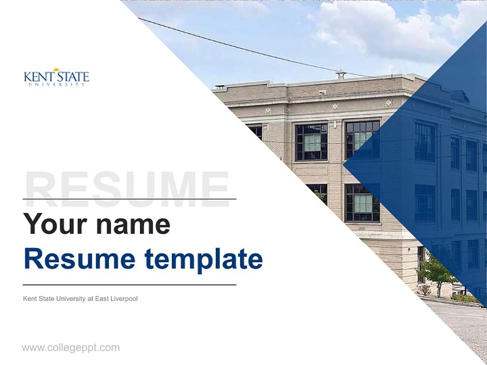 Kent State University at East Liverpool Resume PPT Template4:3 ratio PPT effect preview image5