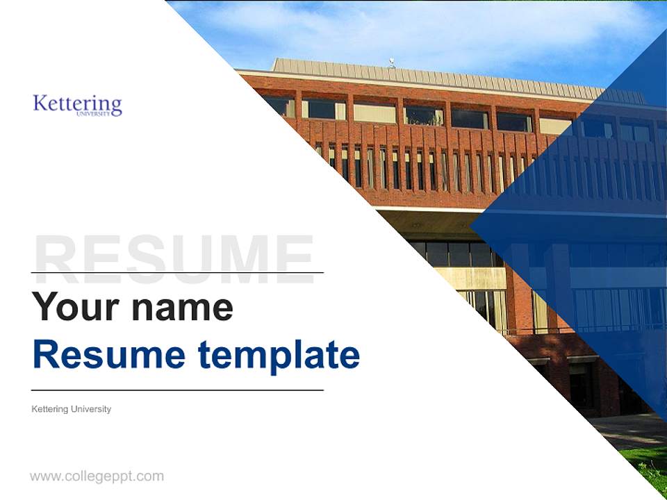 Kettering University Resume PPT Template4:3 ratio PPT effect preview image5