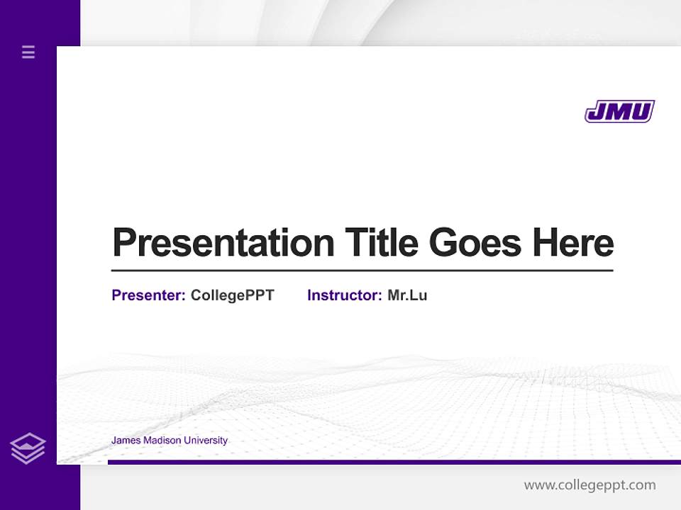 James Madison University Thesis Proposal/Graduation Defense PPT Template4:3 ratio PPT effect preview image5
