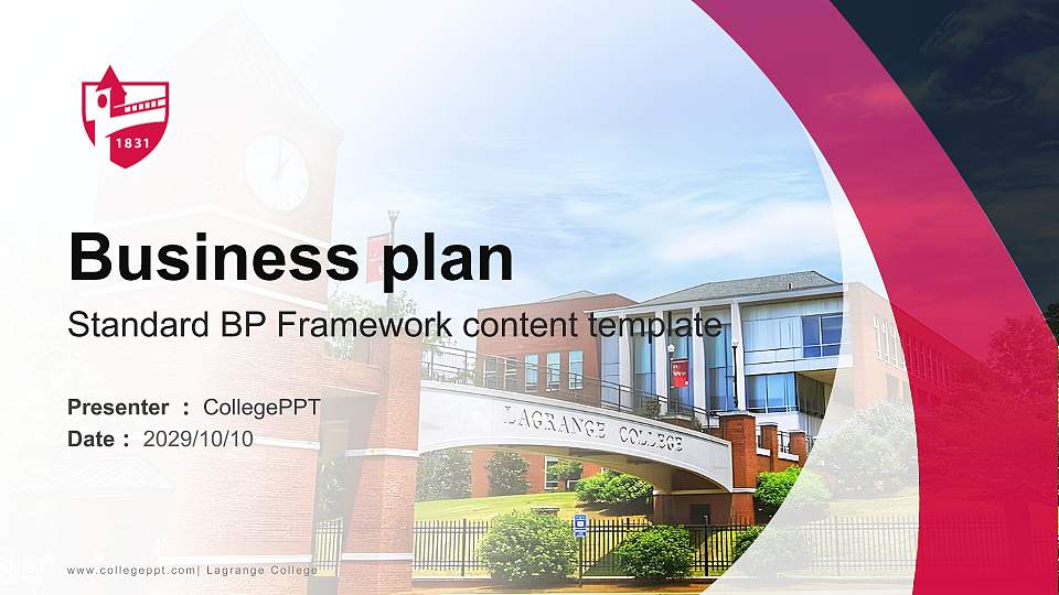 Lagrange College Competition/Entrepreneurship Contest PPT Template16:9 ratio PPT effect preview image