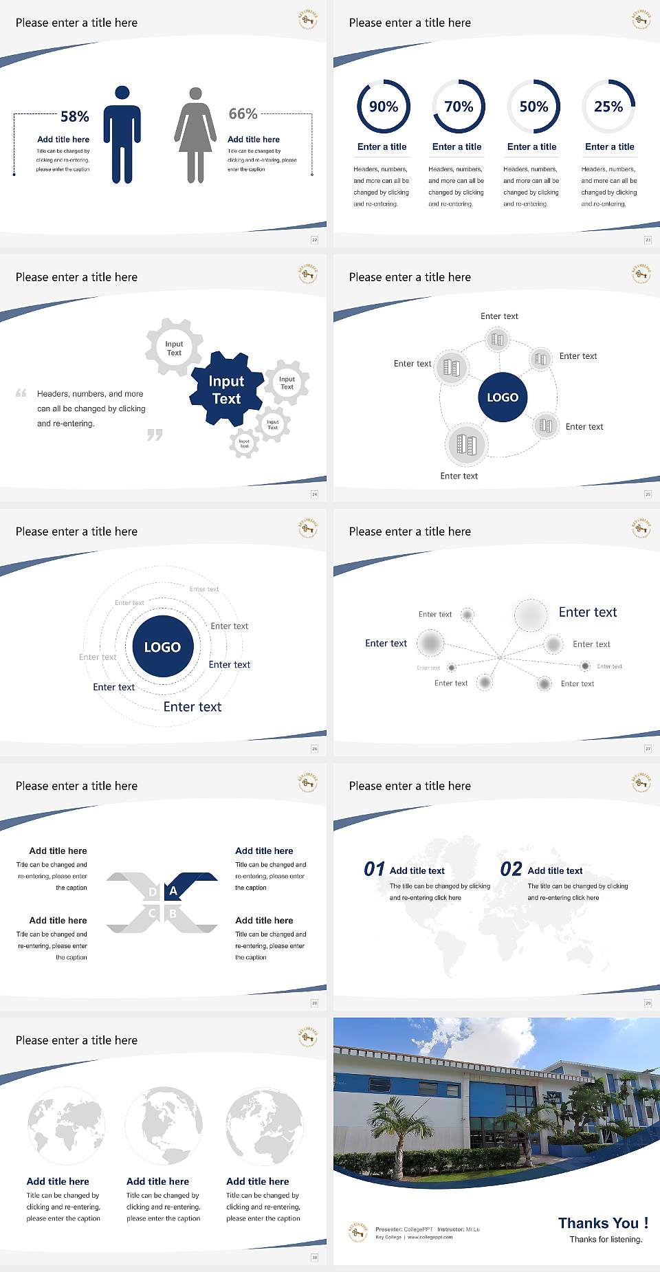 Key College Course/Courseware Creation PPT Template4:3 ratio PPT effect preview image4