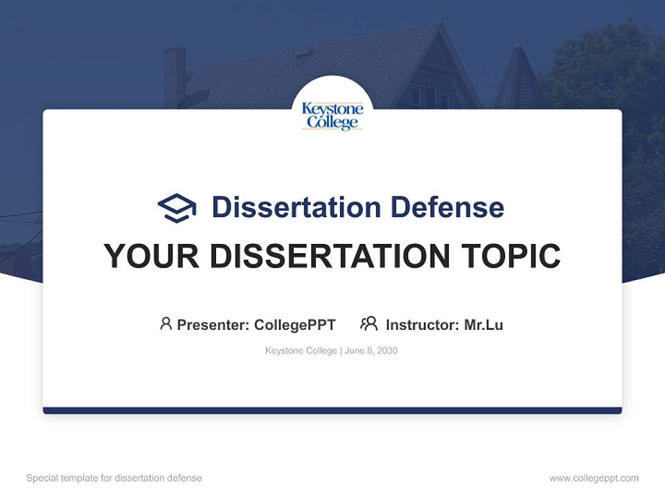 Keystone College Graduation Thesis Defense PPT Template4:3 ratio PPT effect preview image7