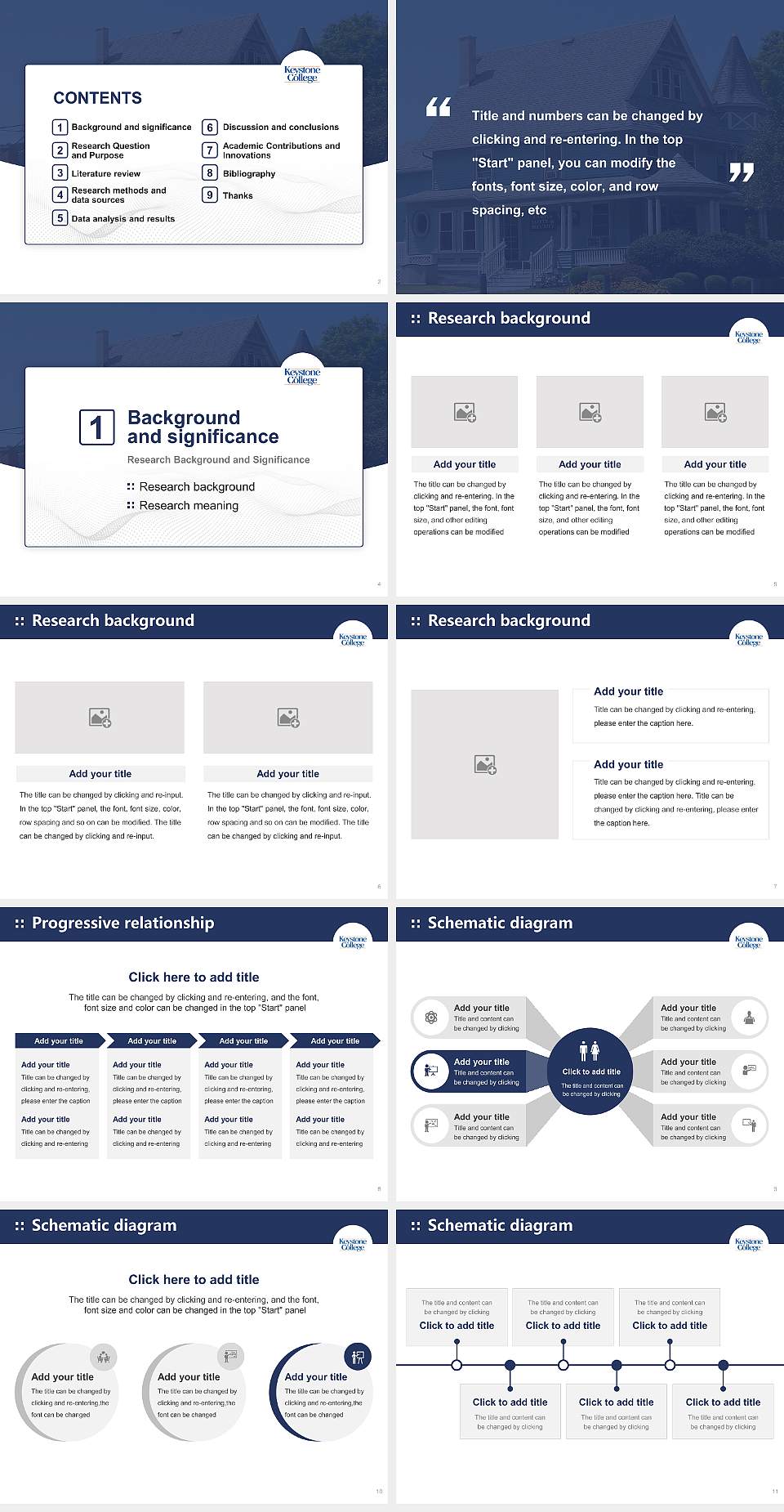 Keystone College Graduation Thesis Defense PPT Template4:3 ratio PPT effect preview image2