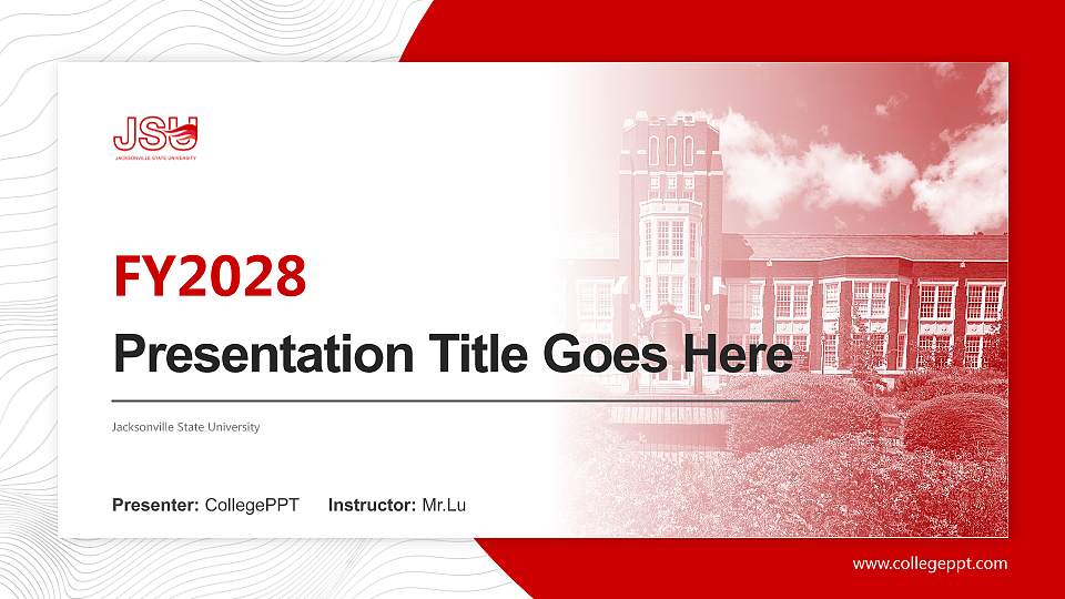 Jacksonville State University Academic Presentation/Research Findings Report PPT Template16:9 ratio PPT effect preview image