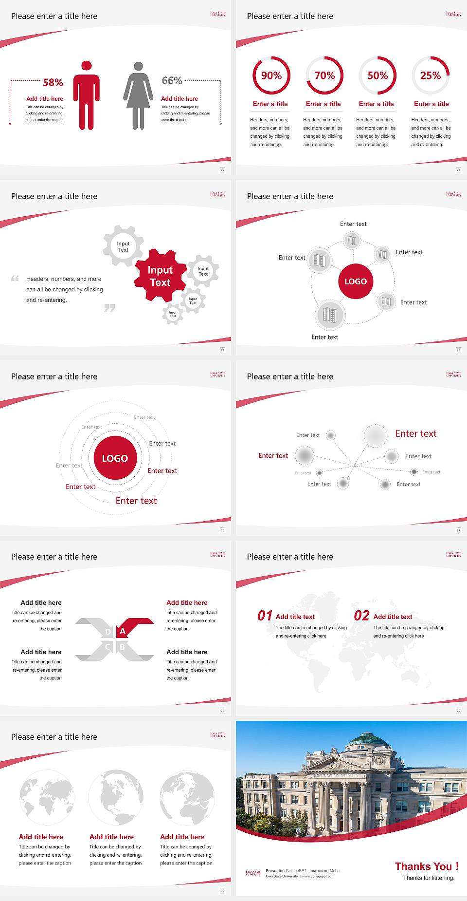 Iowa State University Course/Courseware Creation PPT Template4:3 ratio PPT effect preview image4
