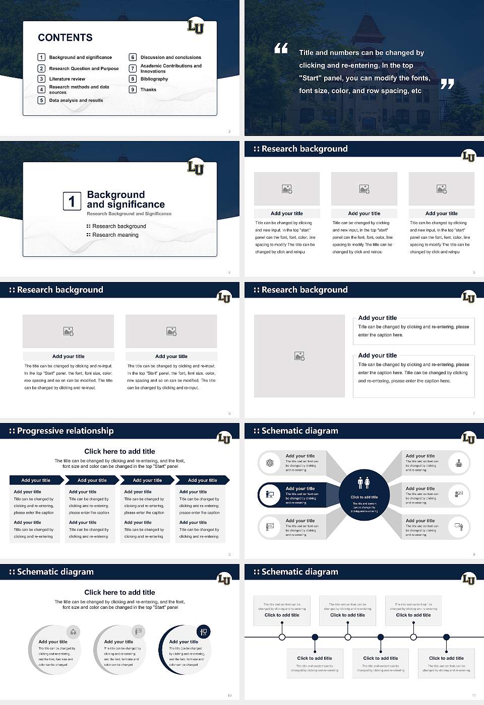 Lakeland University Graduation Thesis Defense PPT Template16:9 ratio PPT effect preview image2