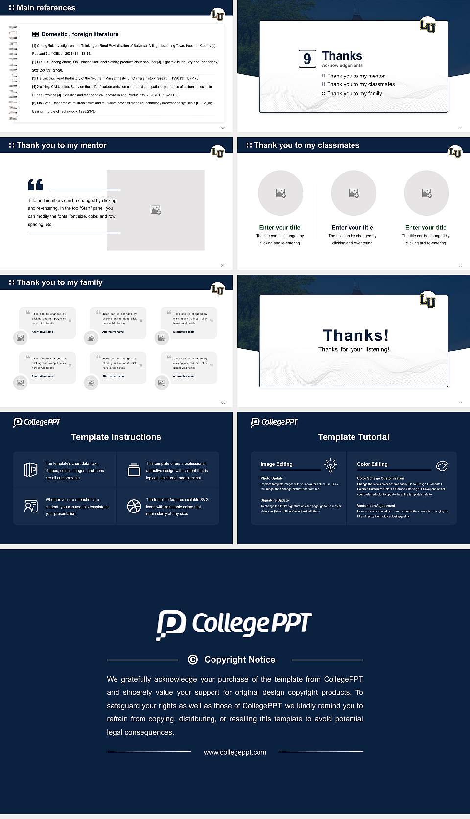 Lakeland University Graduation Thesis Defense PPT Template16:9 ratio PPT effect preview image7
