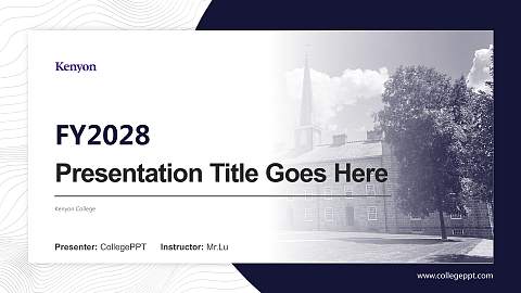 Kenyon College Academic Presentation/Research Findings Report PPT Template