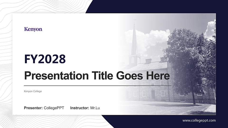 Kenyon College Academic Presentation/Research Findings Report PPT Template16:9 ratio PPT effect preview image