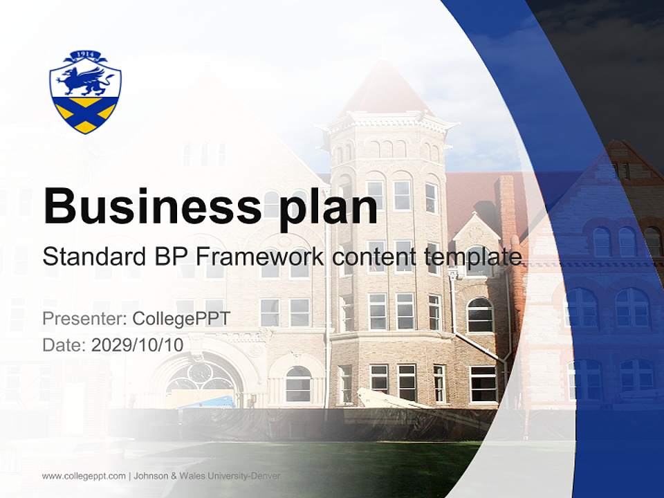 Johnson & Wales University-Denver Competition/Entrepreneurship Contest PPT Template4:3 ratio PPT effect preview image9