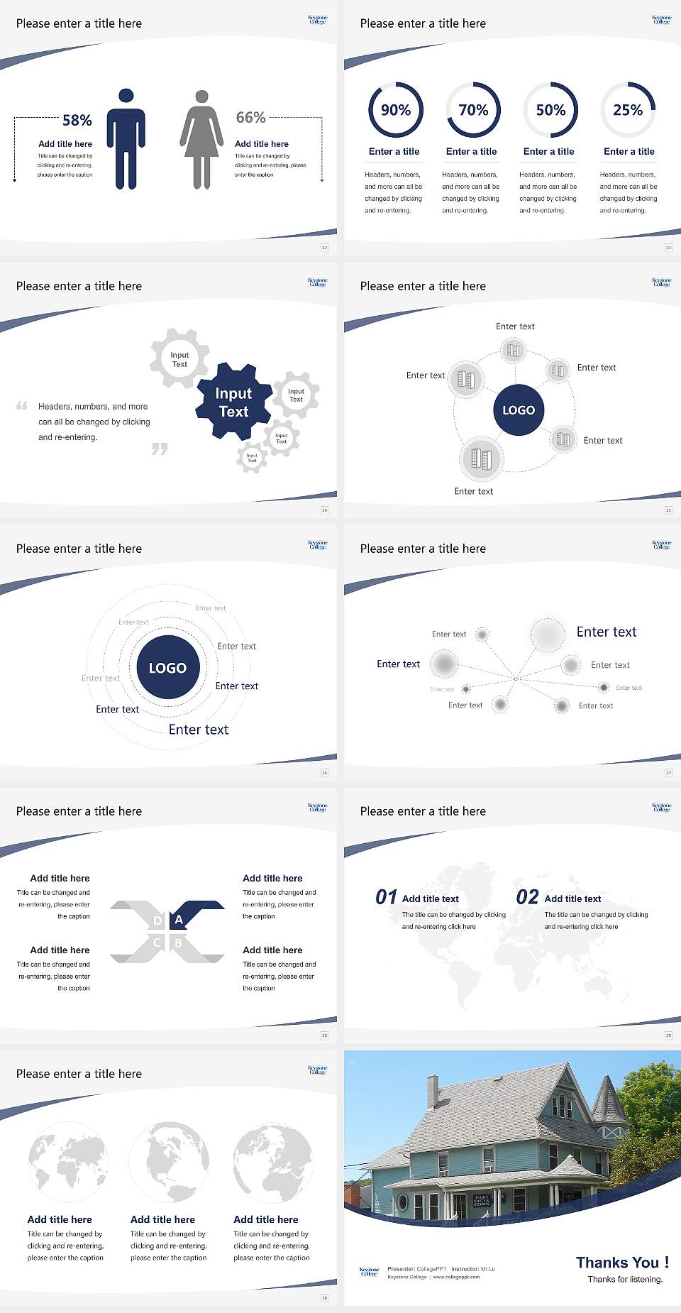 Keystone College Course/Courseware Creation PPT Template4:3 ratio PPT effect preview image4