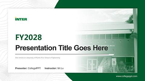 Inter American University of Puerto Rico-School of Optometry Academic Presentation/Research Findings Report PPT Template