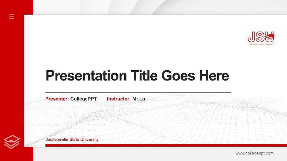 Jacksonville State University Thesis Proposal/Graduation Defense PPT Template16:9 ratio PPT effect preview image
