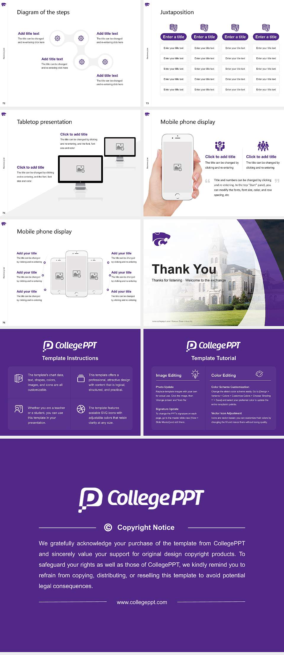 Kansas State University Competition/Entrepreneurship Contest PPT Template4:3 ratio PPT effect preview image9