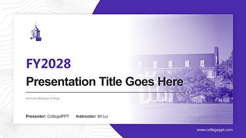 Kentucky Wesleyan College Academic Presentation/Research Findings Report PPT Template
