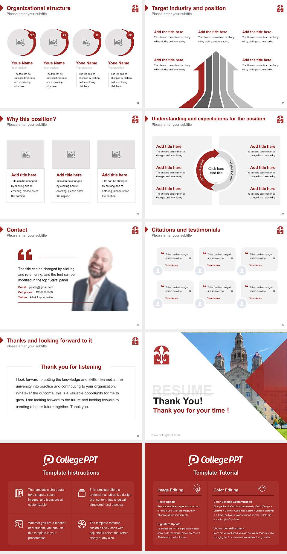 La Roche University Resume PPT Template4:3 ratio PPT effect preview image4
