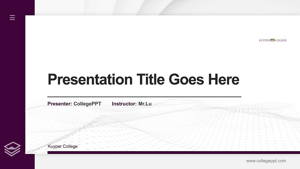 Kuyper College Thesis Proposal/Graduation Defense PPT Template16:9 ratio PPT effect preview image