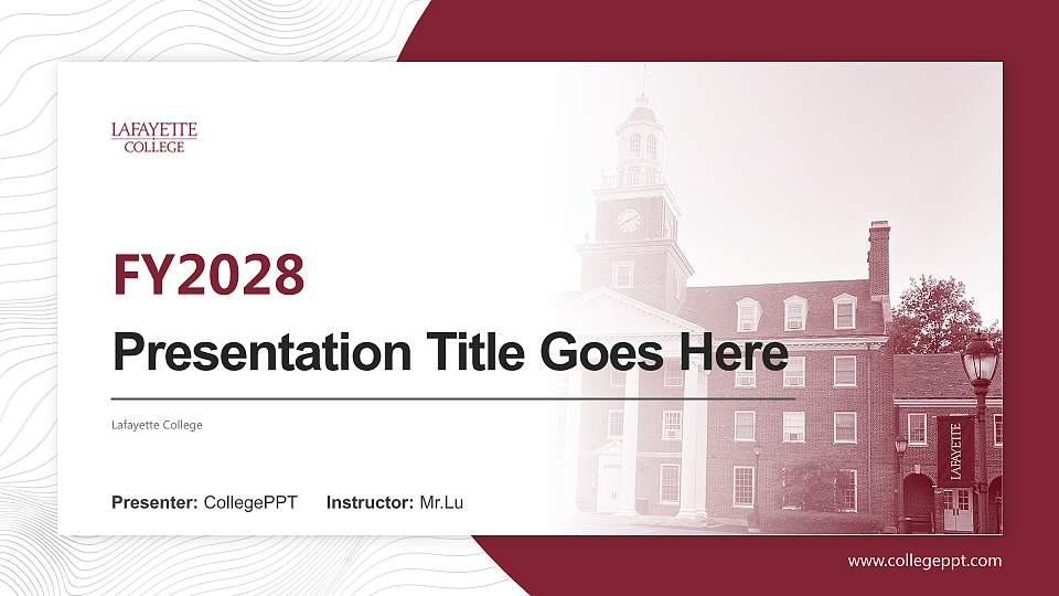 Lafayette College Academic Presentation/Research Findings Report PPT Template16:9 ratio PPT effect preview image