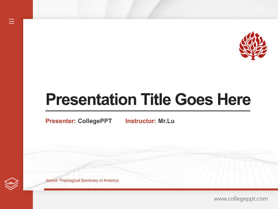 Jewish Theological Seminary of America Thesis Proposal/Graduation Defense PPT Template4:3 ratio PPT effect preview image5