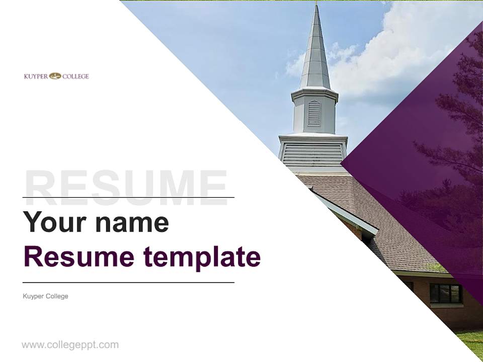 Kuyper College Resume PPT Template4:3 ratio PPT effect preview image5