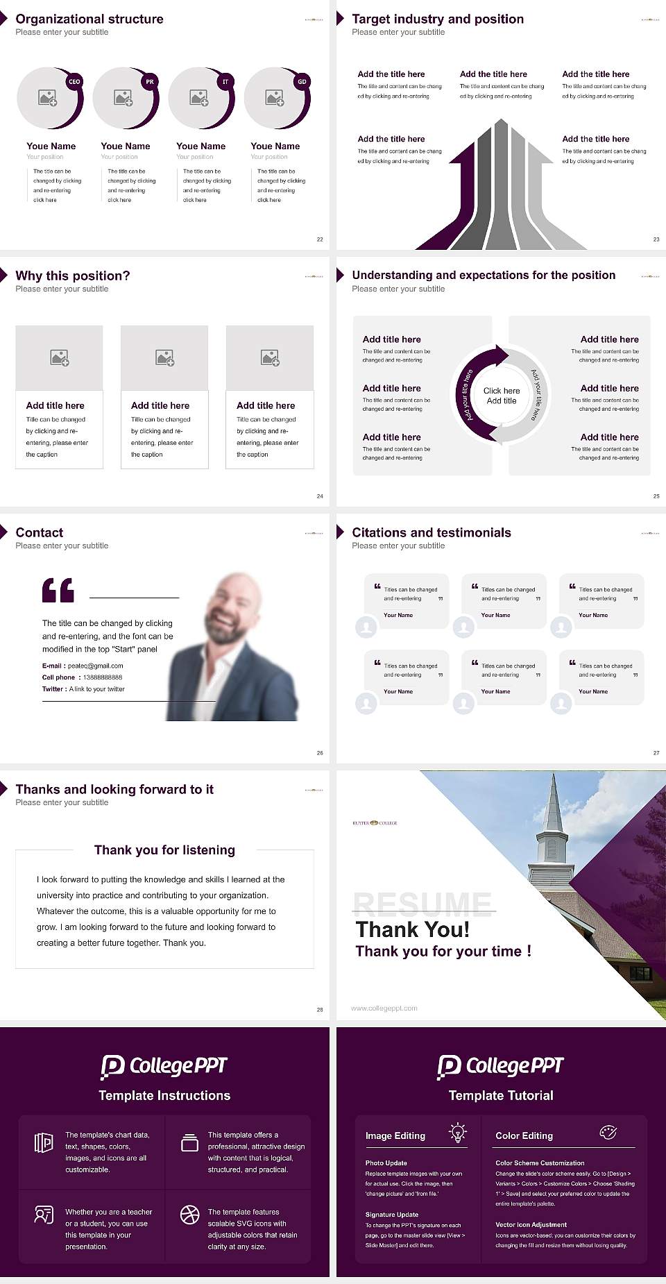Kuyper College Resume PPT Template4:3 ratio PPT effect preview image4
