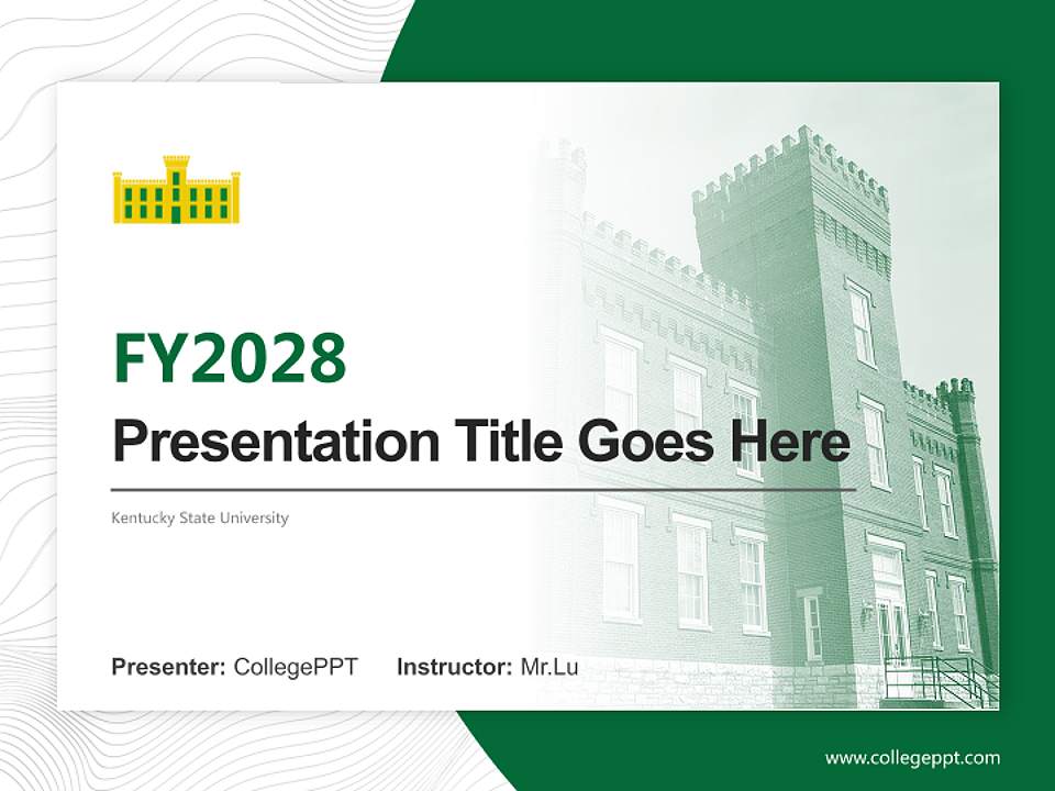 Kentucky State University Academic Presentation/Research Findings Report PPT Template4:3 ratio PPT effect preview image5