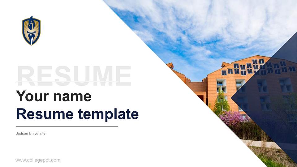 Judson University Resume PPT Template16:9 ratio PPT effect preview image