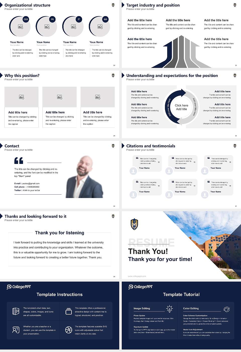 Judson University Resume PPT Template16:9 ratio PPT effect preview image4