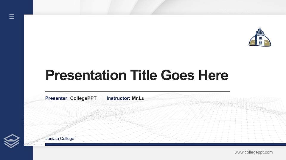 Juniata College Thesis Proposal/Graduation Defense PPT Template16:9 ratio PPT effect preview image