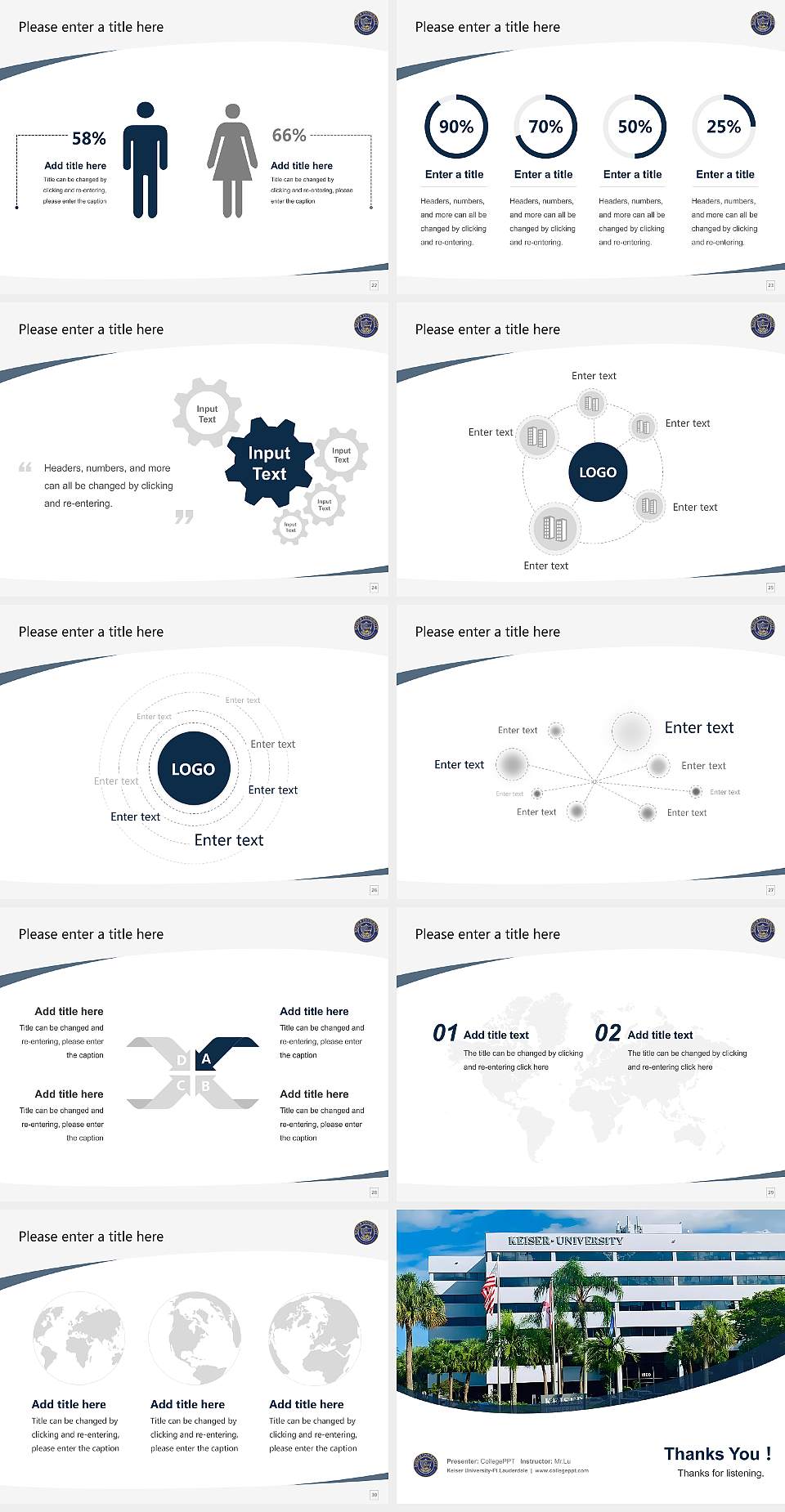 Keiser University-Ft Lauderdale Course/Courseware Creation PPT Template4:3 ratio PPT effect preview image4