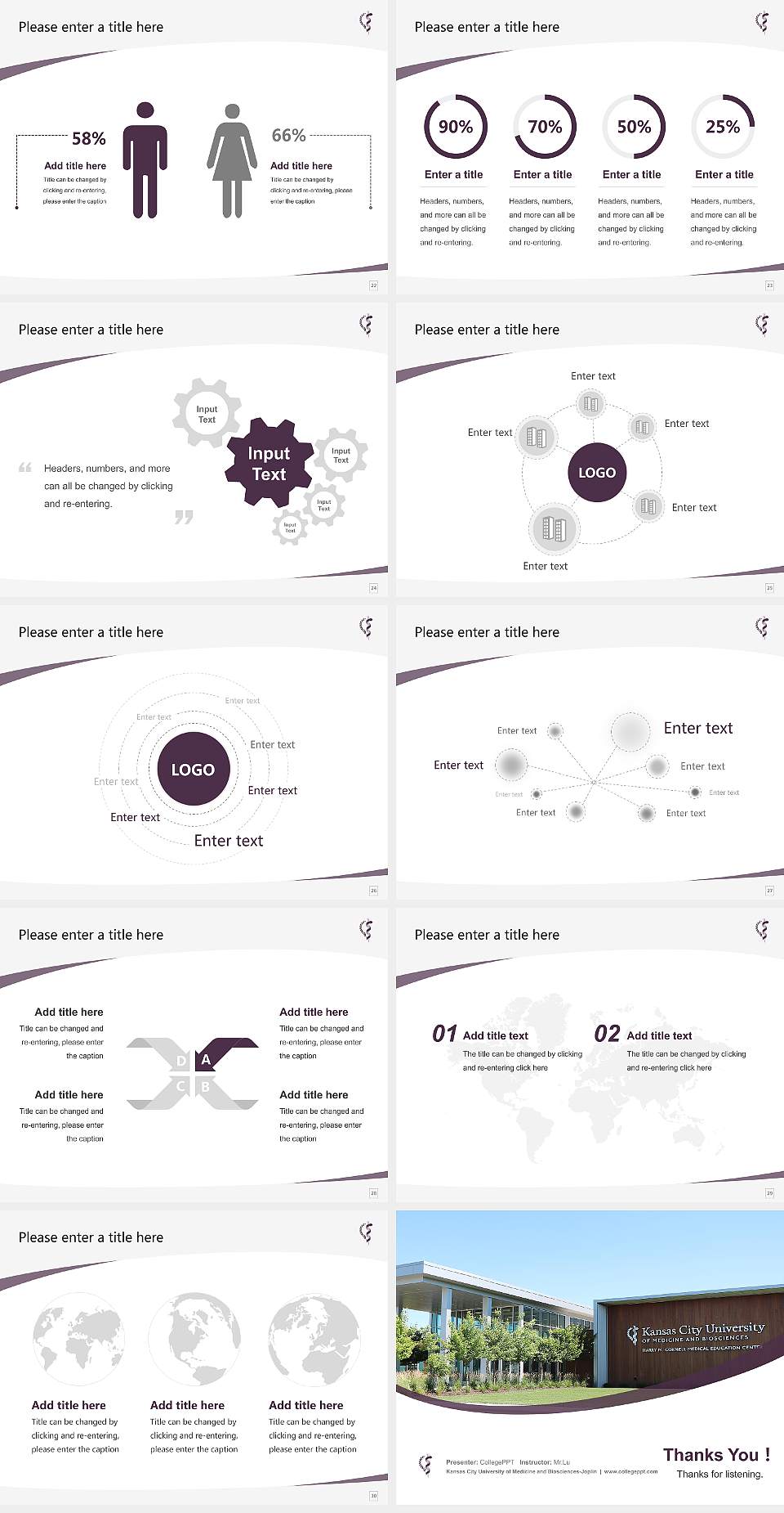 Kansas City University of Medicine and Biosciences-Joplin Course/Courseware Creation PPT Template4:3 ratio PPT effect preview image4