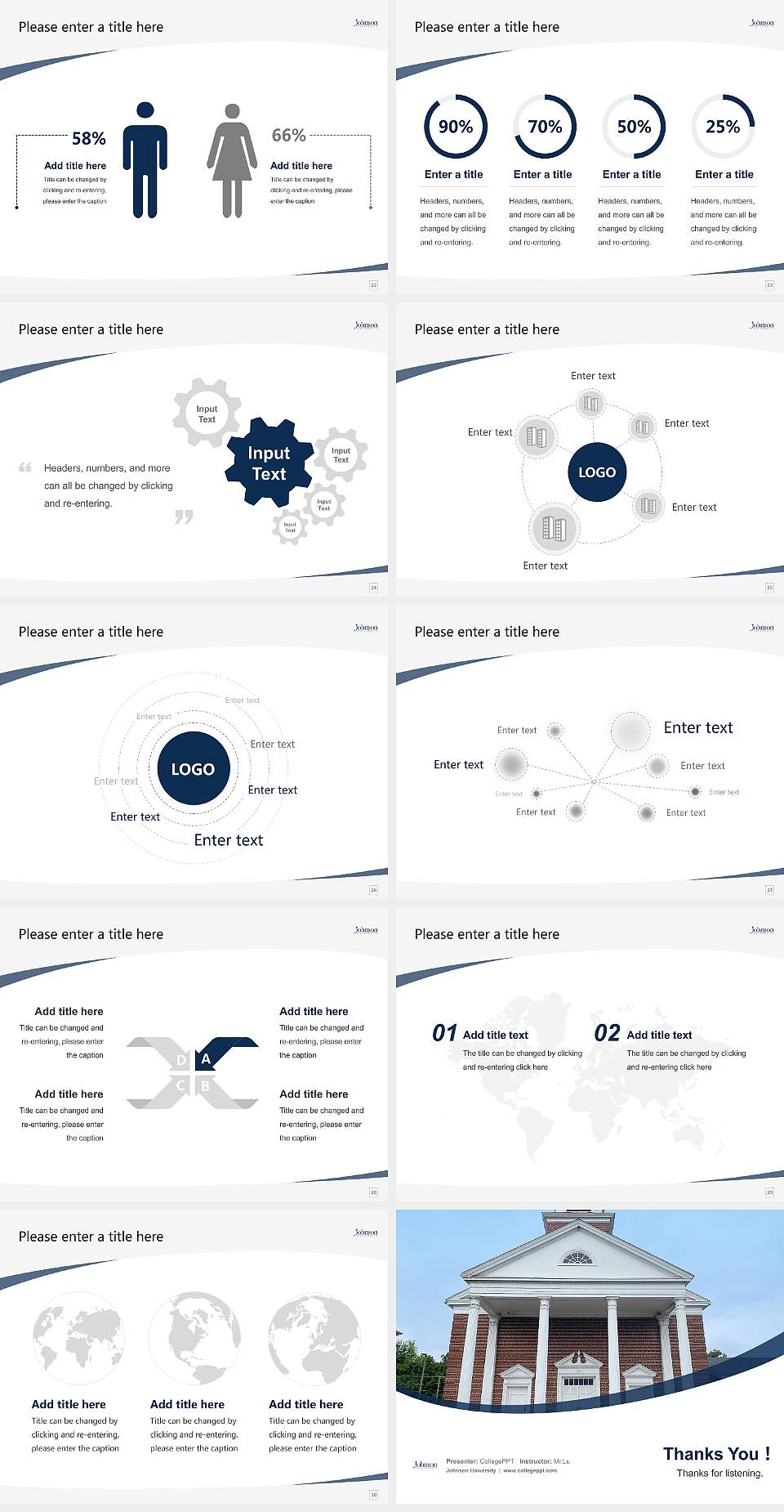 Johnson University Course/Courseware Creation PPT Template4:3 ratio PPT effect preview image4