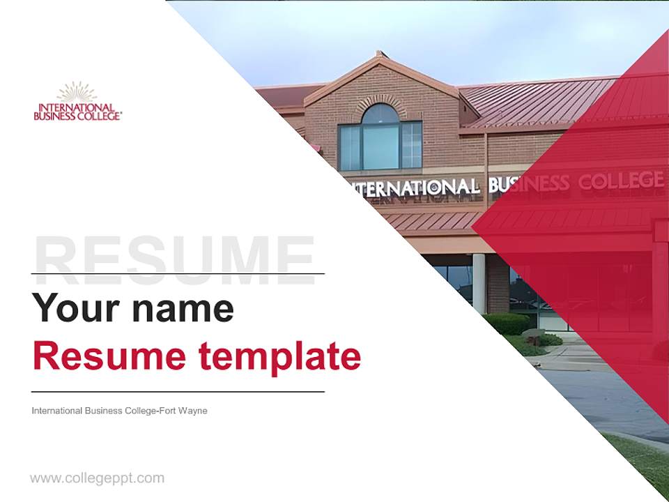 International Business College-Fort Wayne Resume PPT Template4:3 ratio PPT effect preview image5