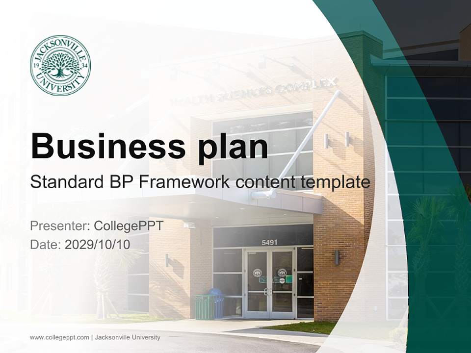 Jacksonville University Competition/Entrepreneurship Contest PPT Template4:3 ratio PPT effect preview image9