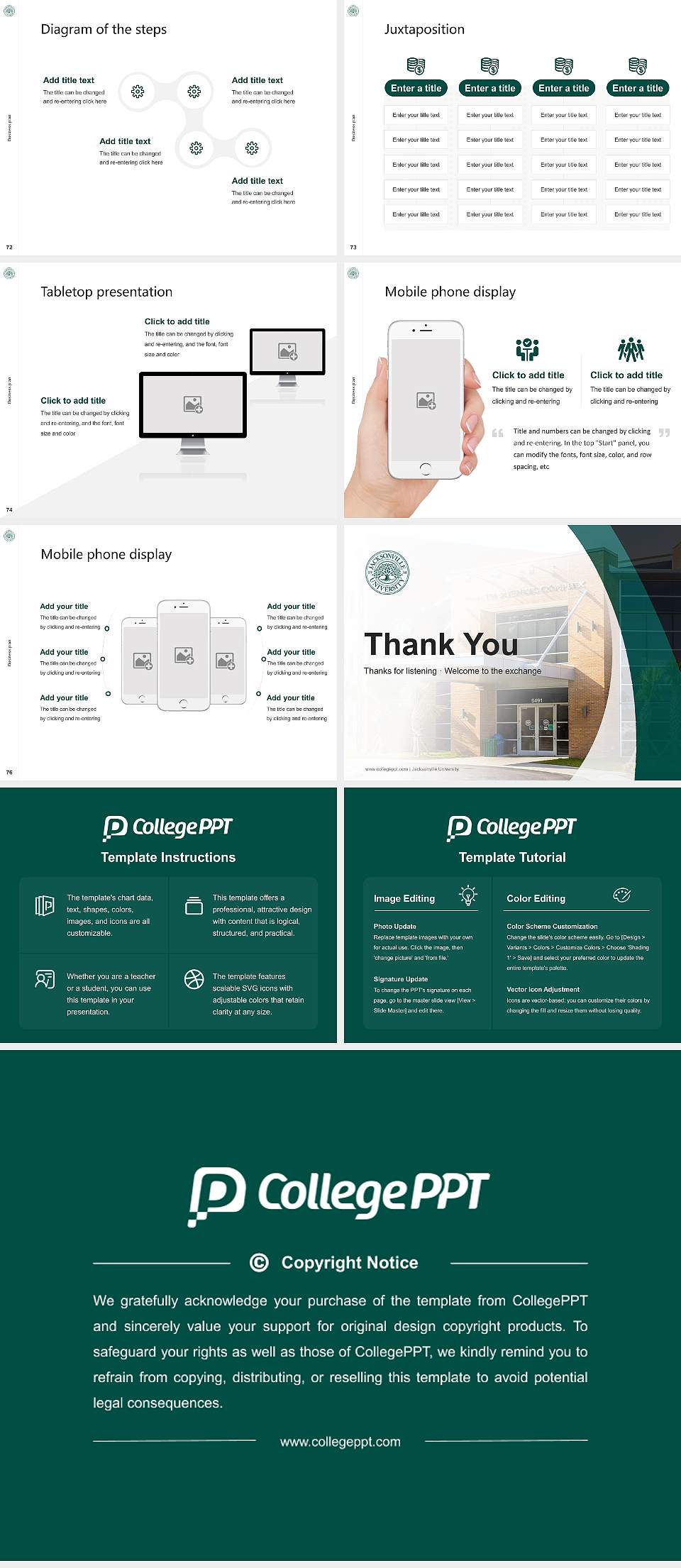 Jacksonville University Competition/Entrepreneurship Contest PPT Template4:3 ratio PPT effect preview image9